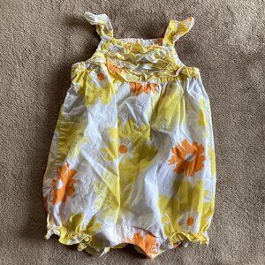 9M VGUC Carter's Yellow Floral Bubble Romper